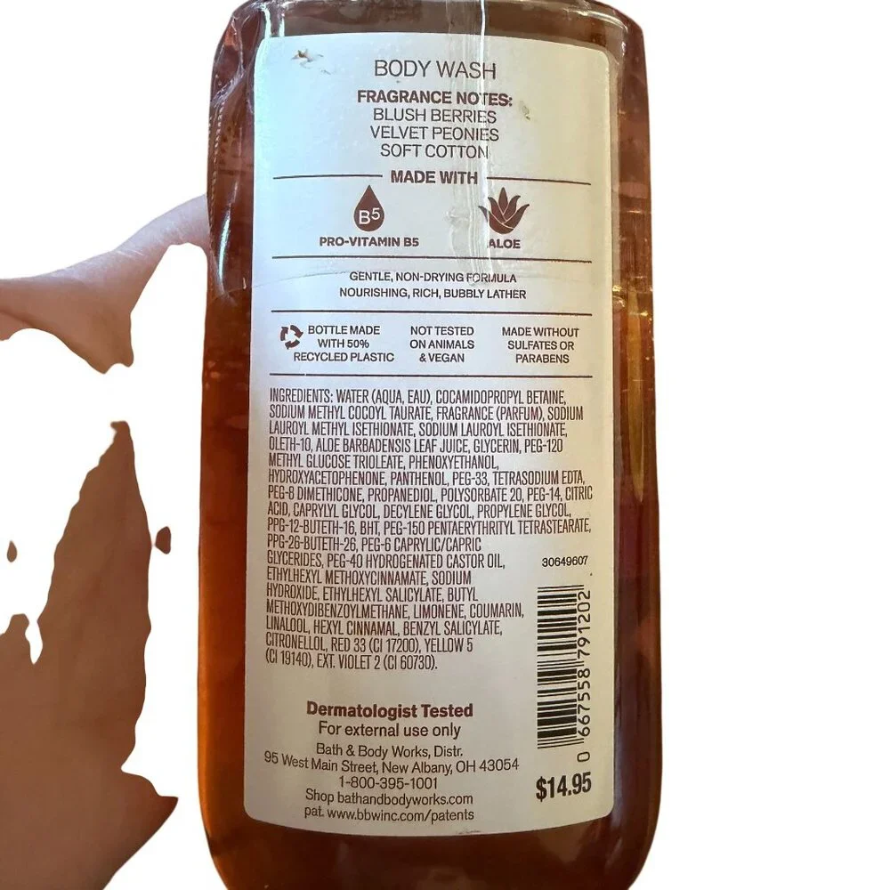 Bath and Body Works Pink‎ Suede Body Wash Gel 10 oz shower gel